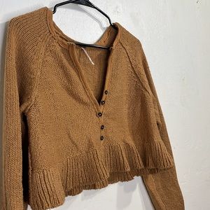 Free People cropped frill sweater